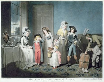 Black Monday, or The Departure for School, engraved by John Jones, pub. by W. Bigg, 1790 (mezzotint engraving) by William Redmore Bigg